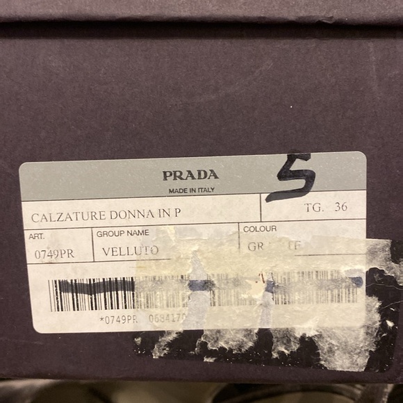 Prada Vintage Velvet Wedge Slingbacks in Graphite Grey - Picture 13 of 13